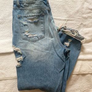 Rainbow distressed jeans
